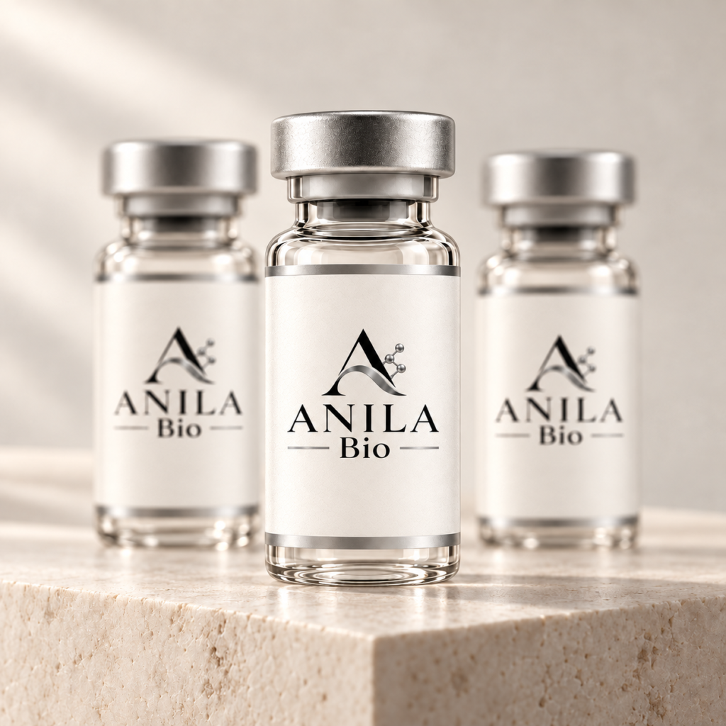 Three Anila Bio laboratory research vials